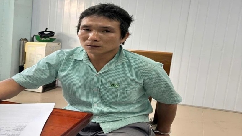 Nghi can Trần Hữu Tài bị bắt giữ. (Ảnh: Công an tỉnh Đồng Nai)