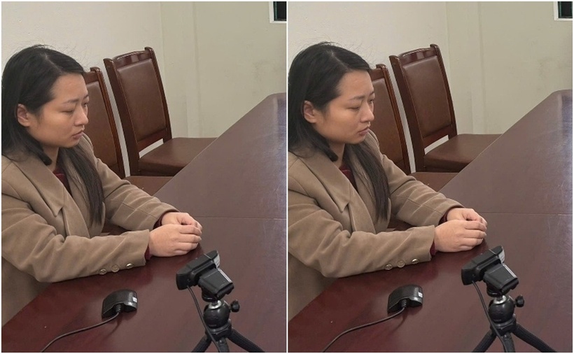 Trần Thị Dịu tại cơ quan công an. (Ảnh: Công an tỉnh Quảng Ninh)