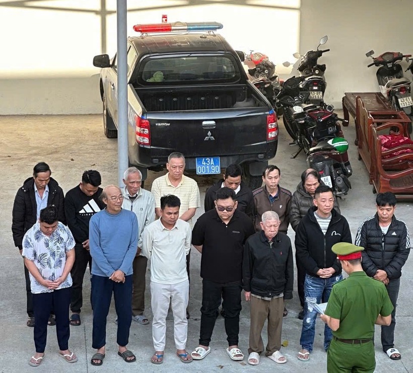 Cơ quan Công an triệu tập làm việc với các đối tượng trong chuyên án. (Ảnh: Bộ Công an)