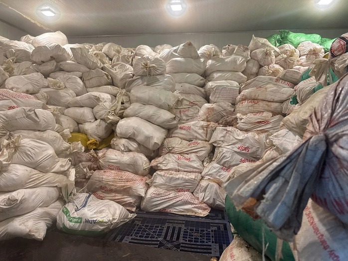 Kho đông lạnh của cơ sở. (Ảnh: Cơ quan công an)