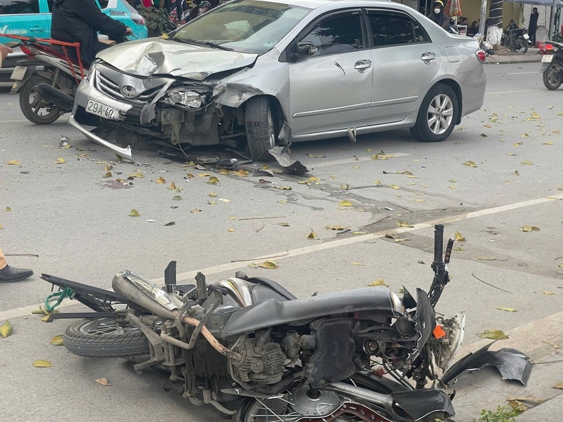 Hiện trường vụ tai nạn. Ảnh: Báo Tiền phong.