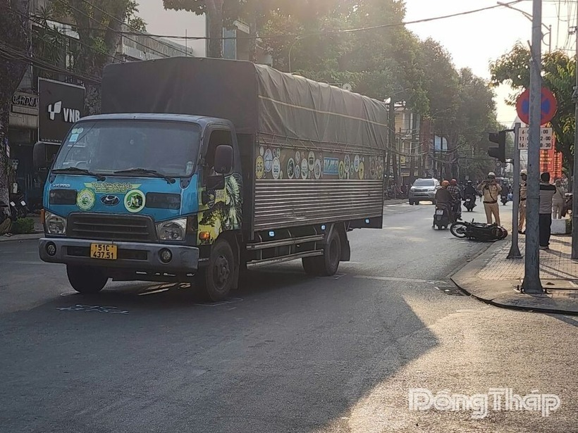 Hiện trường vụ tai nạn. Ảnh: Báo Đồng Tháp.