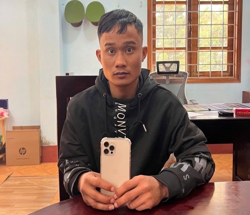 Đối tượng Sưk tại cơ quan Công an. Ảnh: Công an tỉnh Gia Lai.