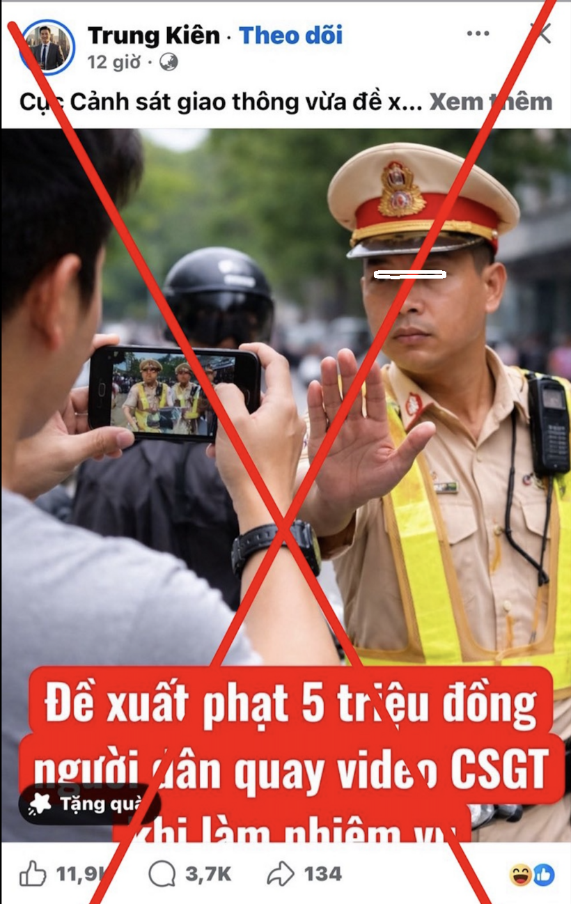 Hình ảnh do AI tạo ra đính kèm thông tin sai sự thật. Ảnh: CACC