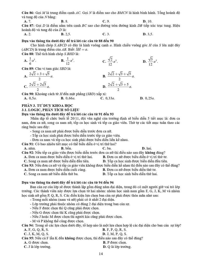 Đại học Quốc gia TP.HCM công bố đề thi mẫu bài thi đánh giá năng lực 2026 - 12