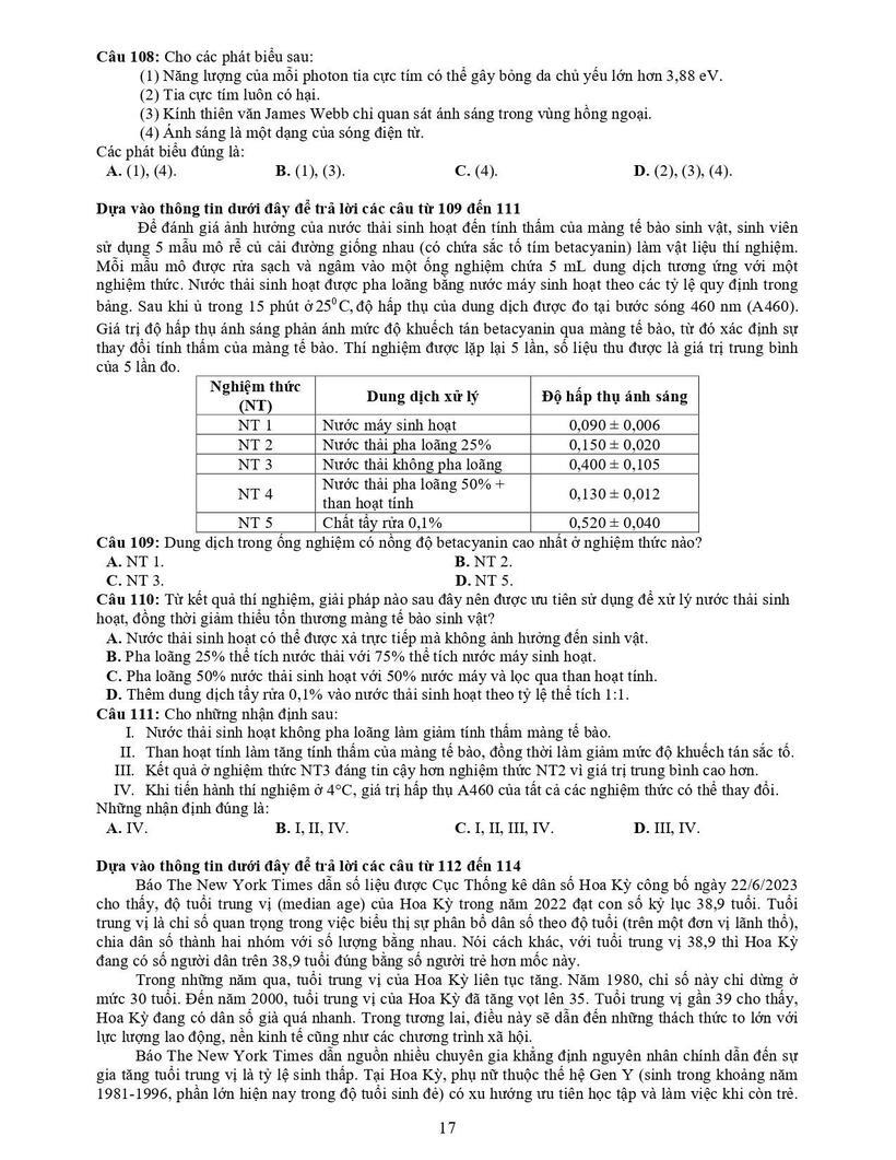 Đại học Quốc gia TP.HCM công bố đề thi mẫu bài thi đánh giá năng lực 2026 - 15