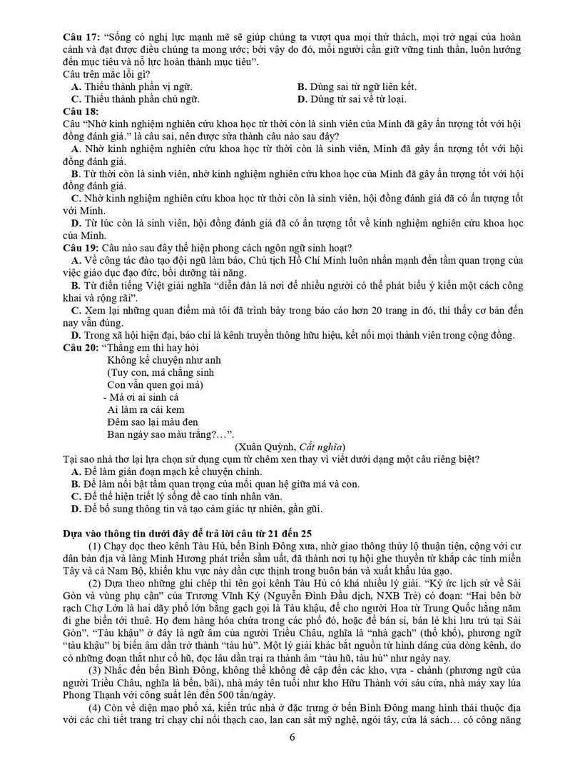 Đại học Quốc gia TP.HCM công bố đề thi mẫu bài thi đánh giá năng lực 2026 - 4