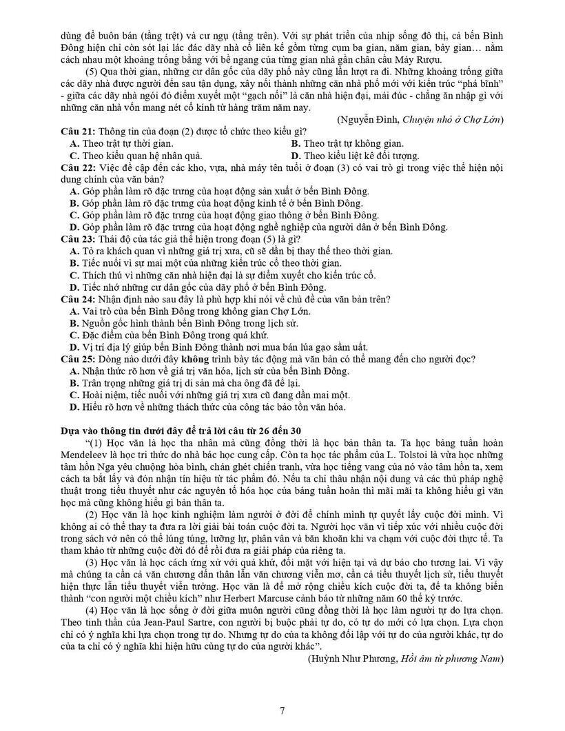 Đại học Quốc gia TP.HCM công bố đề thi mẫu bài thi đánh giá năng lực 2026 - 5