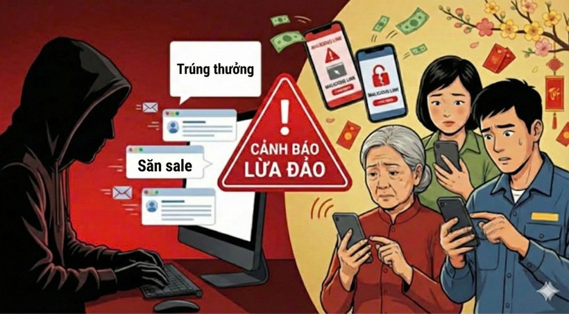 Lợi dụng tâm lý “săn sale”, mong muốn tiết kiệm chi tiêu và sự hào hứng với các chương trình “tri ân, trúng thưởng” cuối năm của người dân, các đối tượng xấu đã dựng lên các website bán hàng ảo, giả mạo giao diện của các sàn thương mại điện tử lớn hoặc thương hiệu uy tín, đôi khi chỉ sai khác một vài ký tự nhỏ trong tên miền. Ảnh minh họa