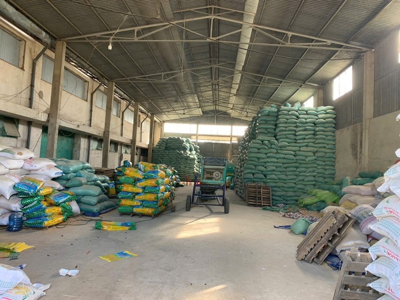 Kho sản xuất lúa giống giả của Vũ. Ảnh: Bộ Công an