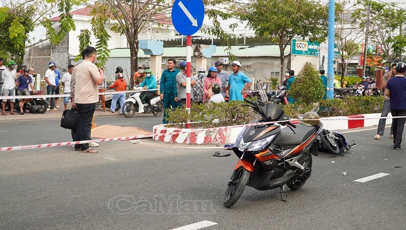 Hiện trường vụ tai nạn. Ảnh: Báo Cà Mau.