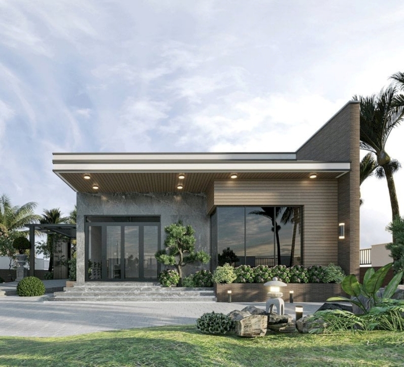 Mẫu nhà cấp 4 chữ L đẹp - 8