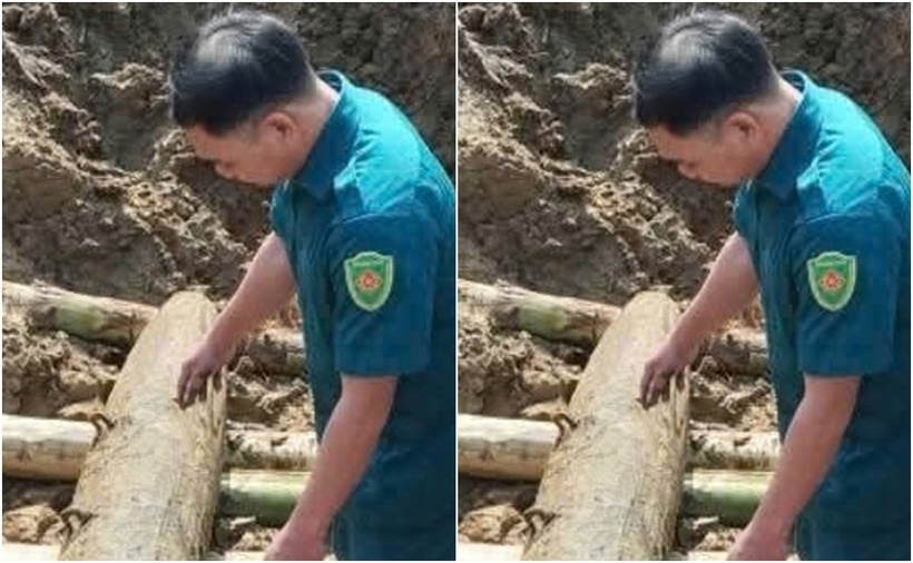 Lực lượng chức năng đã hủy nổ an toàn quả bom dài khoảng 1m còn sót lại sau chiến tranh. (Ảnh: UBND xã Ea Ning)