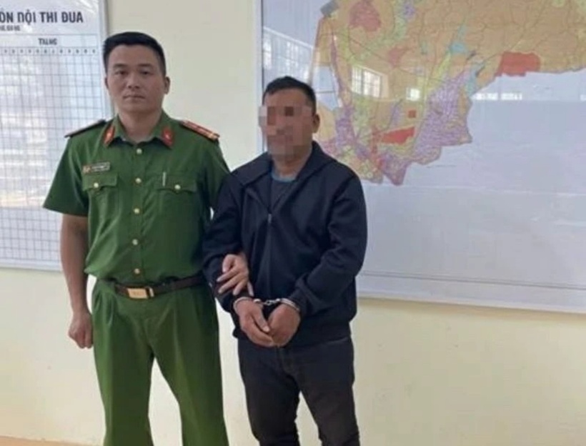 R.C bị Công an Quảng Ngãi bắt giữ. Ảnh: PLO.