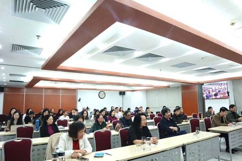 Các đại biểu tham dự trực tuyến tại điểm cầu Đảng ủy Trung ương Hội Luật gia Việt Nam.