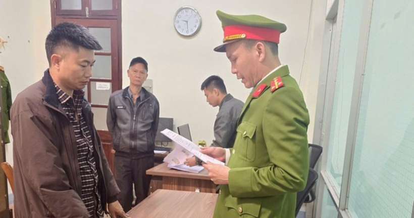 Bị can Hoàng Văn Quân tại cơ quan Công an. (Ảnh: Công an Lạng Sơn)