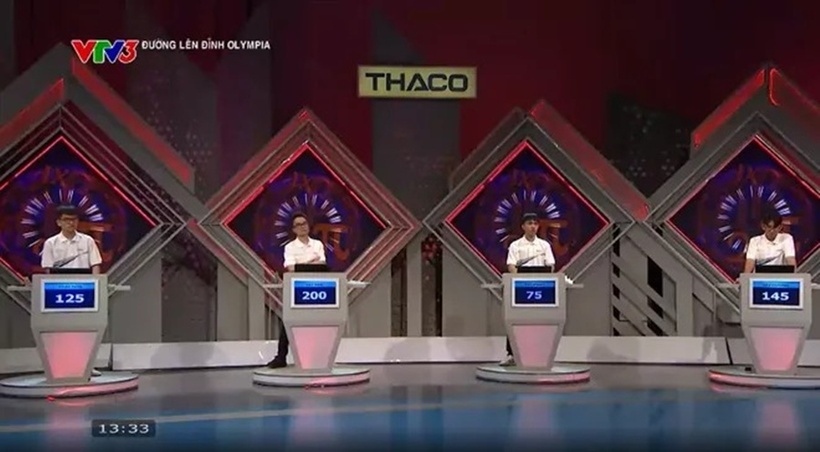 4 thí sinh trong trận tuần 2 tháng 1 quý II Đường lên đỉnh Olympia 26. Ảnh: VTV.