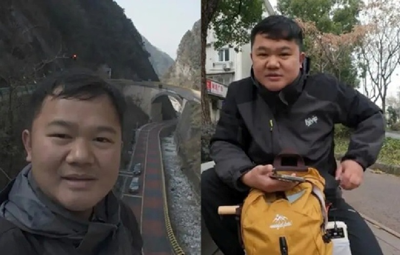 Đi bộ 1.400km về quê ăn Tết, chàng trai trẻ "thổi bay" mỡ máu và giảm 12,5kg. Ảnh: Sohu.