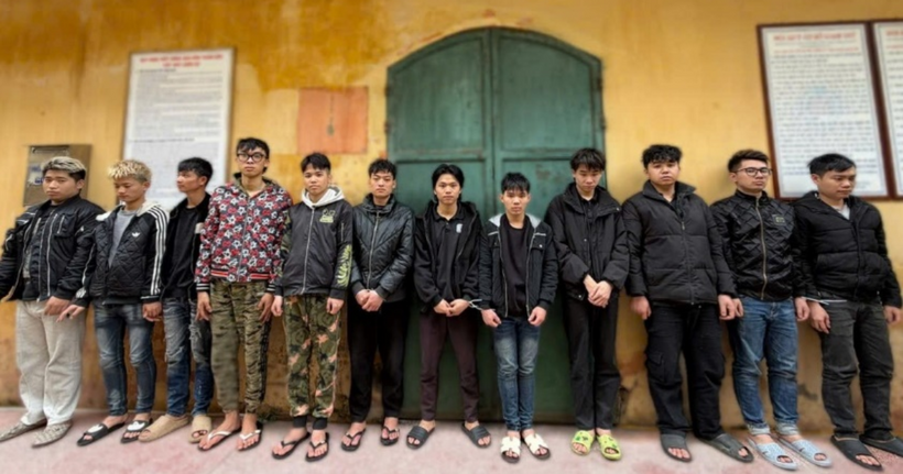 Các đối tượng bị bắt giữ. (Ảnh: Công an Hà Nội)