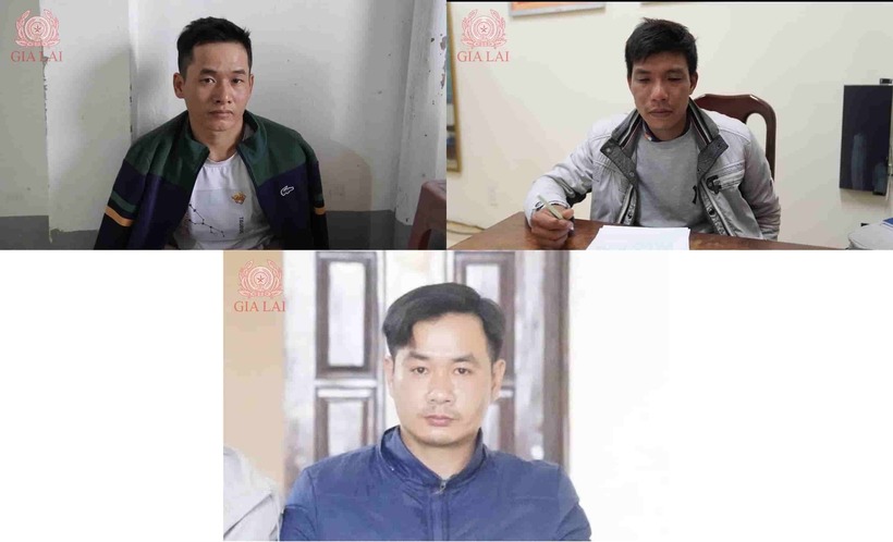 3 trong số 6 đối tượng nằm trong đường dây trộm chó quy mô rất lớn. Ảnh: Lao động/Công an Gia Lai