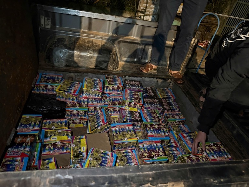 Khoang bí mật được độ chế để chứa pháo lậu. Ảnh: Cổng thông tin điện tử Bộ Công an