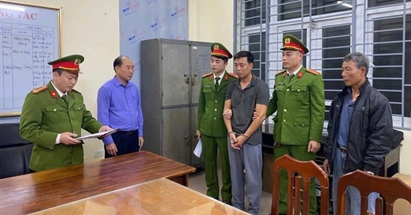 Đối tượng Trần Thế Huynh bị bắt giữ tại Cơ quan Công an. Ảnh: Công an Ninh Bình