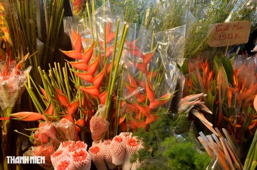 Cụ thể, hoa lay ơn từ mức 30.000–40.000 đồng/10 cành đã tăng lên 100.000–140.000 đồng/10 cành. Hoa ly, vốn có giá 200.000–300.000 đồng/10 cành ngày thường, nay dao động 400.000–900.000 đồng. Tuyết mai cũng tăng từ 70.000–90.000 đồng/bó lên 150.000–200.000 đồng/bó. Những cành mộc lan cao ngang đầu người, nụ đều, dáng đẹp được chào bán 1,7–2 triệu đồng/cành; các thế cây độc đáo có thể lên tới vài triệu đồng.