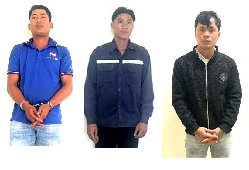 Đối tượng Lê Văn Tèo, Vương Thái Lil, Phan Văn Lập (theo thứ tự từ trái qua phải).