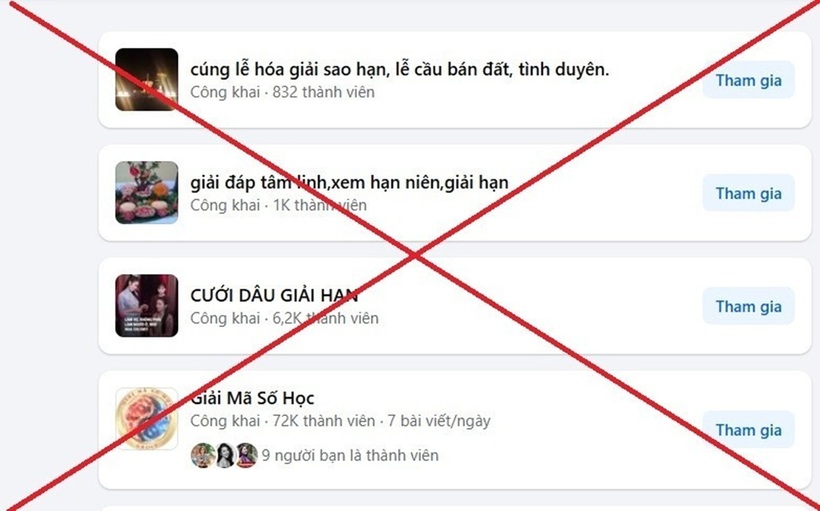 Tràn lan các trang mạng lĩnh vực tâm linh trên mạng xã hội. ẢNh: ANTĐ