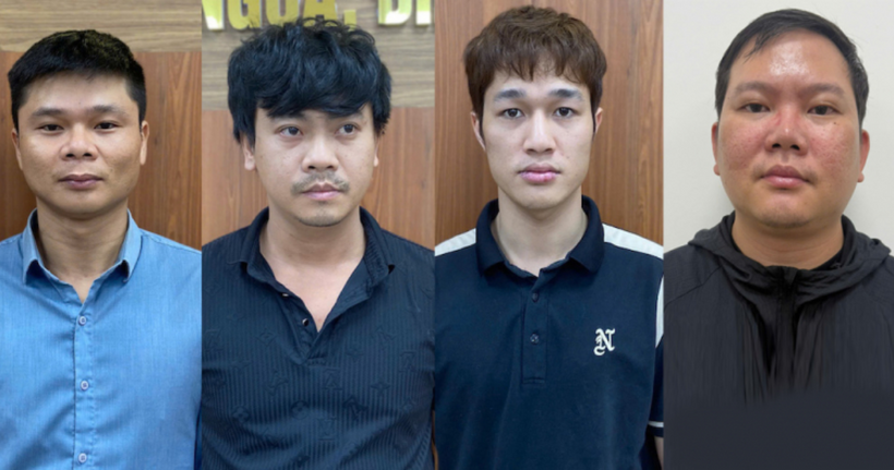 Từ trái qua: Nguyễn Quang Tín, Đào Duy Trung, Nguyễn Văn Sơn, Hồ Văn Tín. (Ảnh: XM)