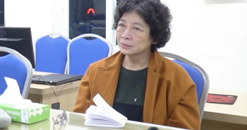 Bị can Phạm Thị Hòa tại cơ quan điều tra.