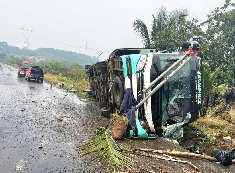 Hiện trường vụ tai nạn. Ảnh: Báo Tiền phong.