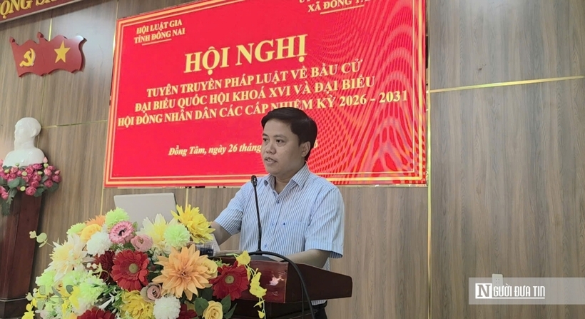 Ông Nguyễn Văn Hải – Phó Chủ tịch UBND xã Đồng Tâm phát biểu tại Hội nghị.