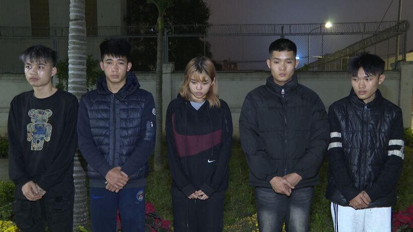 Các đối tượng bị bắt giữ để điều tra về tội giết người và gây rối trật tự công cộng. Ảnh: Công an tỉnh Thanh Hoá.