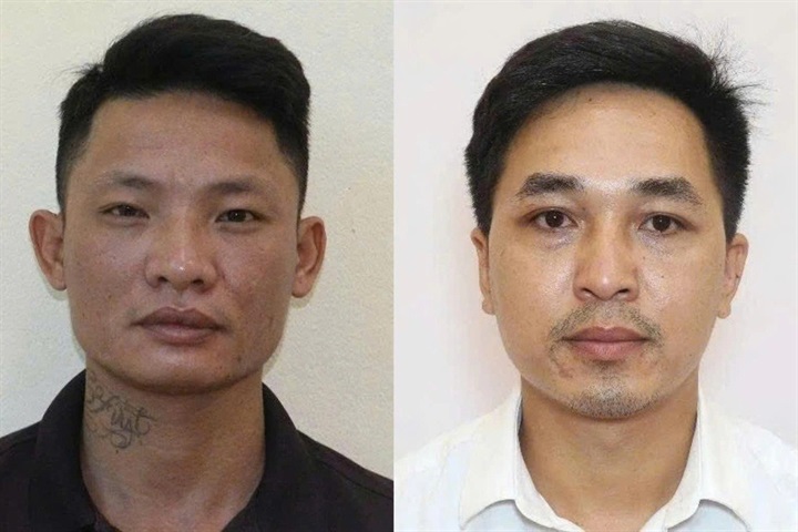 Hai đối tượng Đoàn Văn Hòa, Nguyễn Đức Xuân. Ảnh: Dân Trí