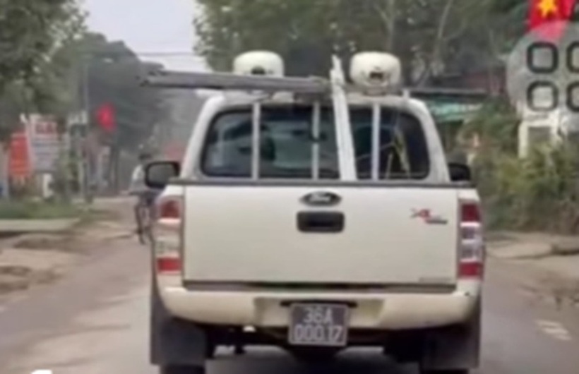 Chiếc xe ô tô vi phạm. Ảnh: Người lao động