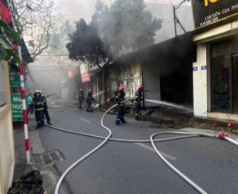Hiện trường xảy ra vụ cháy. Ảnh: Công an TP Hà Nội.