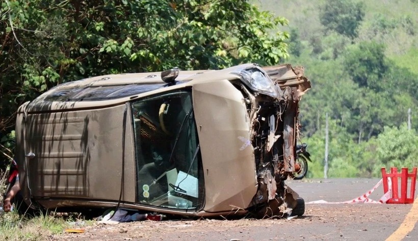 Hiện trường vụ tai nạn. Ảnh: PLO.