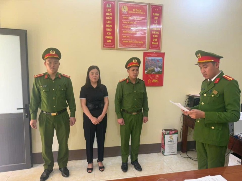 Đối tượng Vũ Thị Bích Ngọc bị khởi tố về hành vi cho vay lãi nặng. Ảnh: Công an Tuyên Quang.