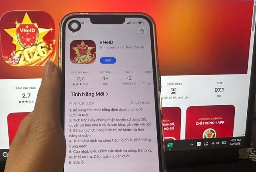 Ứng dụng VNeID 2.2.6 vừa được bổ sung nhiều tính năng mới. (Ảnh: Sức khỏe & Đời sống)