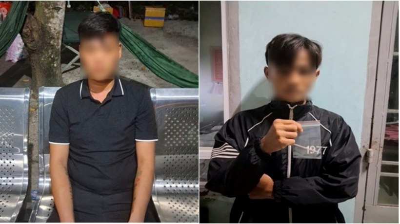 Hai đối tượng Lê Hoàng L. và Trần Trọng Kh.. (Ảnh: Công an tỉnh Đồng Tháp)