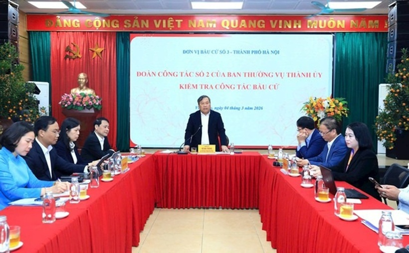 Chủ tịch UBND thành phố Hà Nội Vũ Đại Thắng phát biểu chỉ đạo tại buổi kiểm tra.