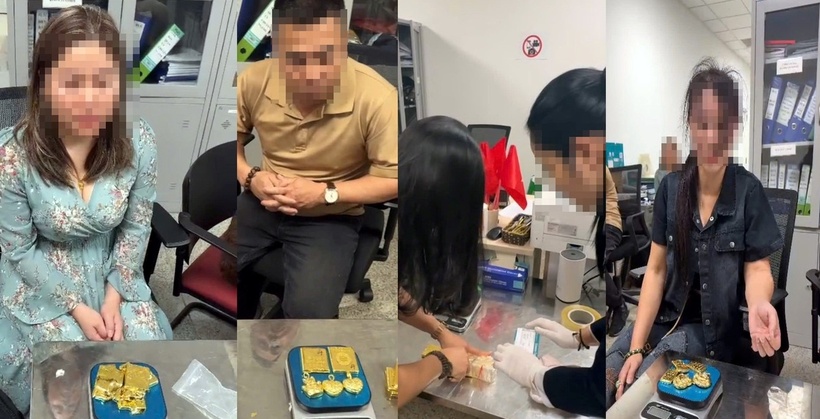 Hải quan cửa khẩu Sân bay quốc tế Nội Bài liên tiếp các vụ vận chuyển kim loại màu vàng, nghi là vàng vào Việt Nam. (Ảnh: Tiền phong)