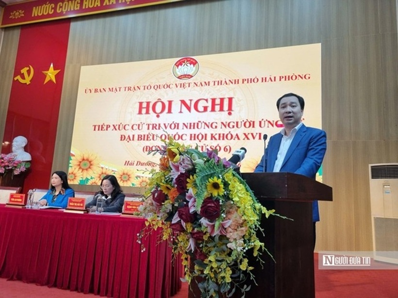 Ông Vũ Văn Tiến trình bày chương trình hành động cụ thể tại hội nghị.