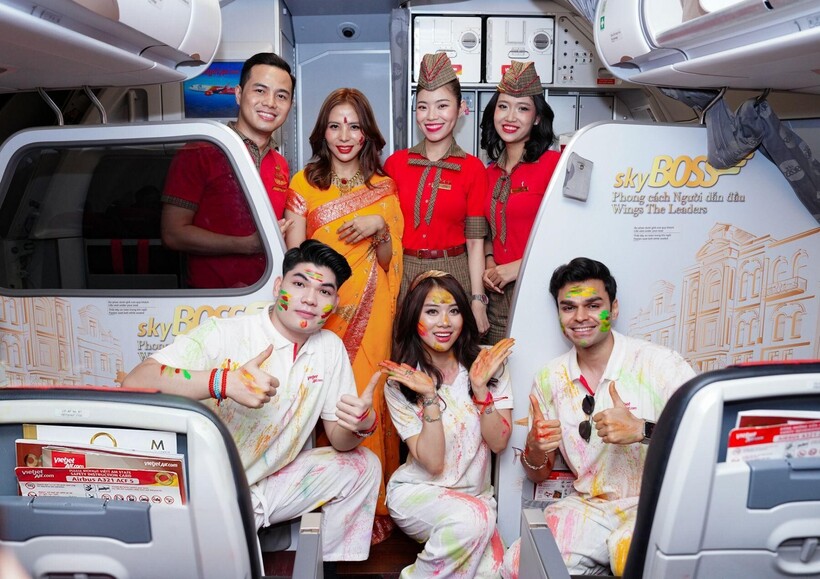 Không khí lễ hội sắc màu Holi ngập tràn các chuyến bay quốc tế của Vietjet - 14