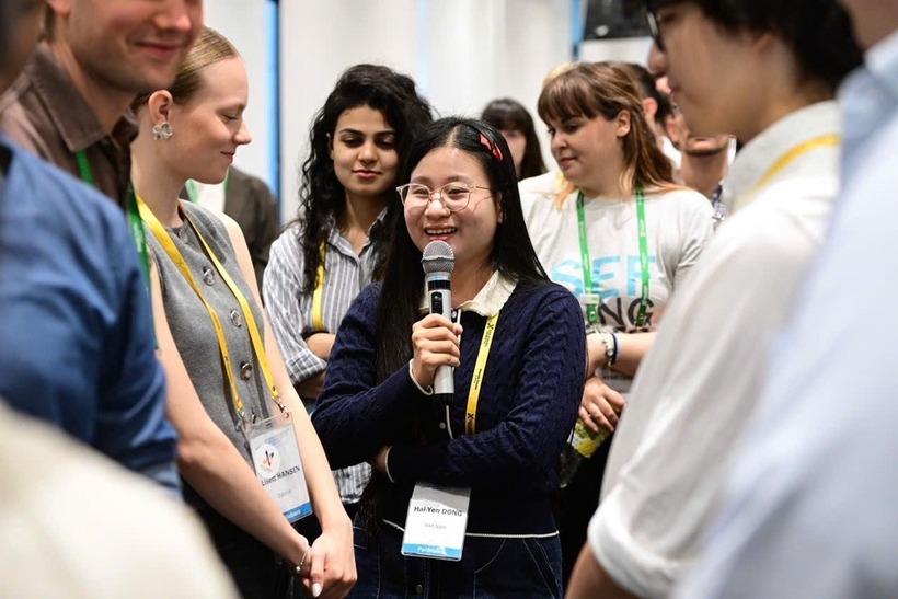 Hải Yến trong một hoạt động cộng đồng.