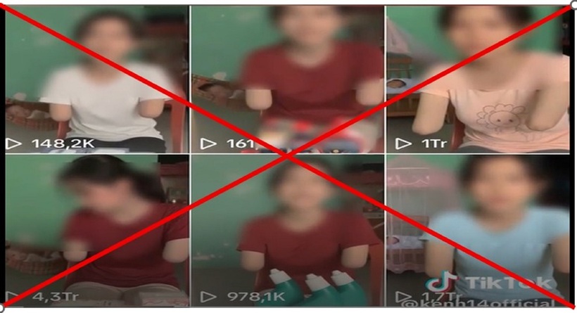 Video AI giả mạo người khuyết tật để thực hiện các hành vi vi phạm pháp luật. Ảnh: Công an tỉnh Hưng Yên.