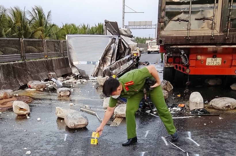 Hiện trường vụ tai nạn. Ảnh: PLO.