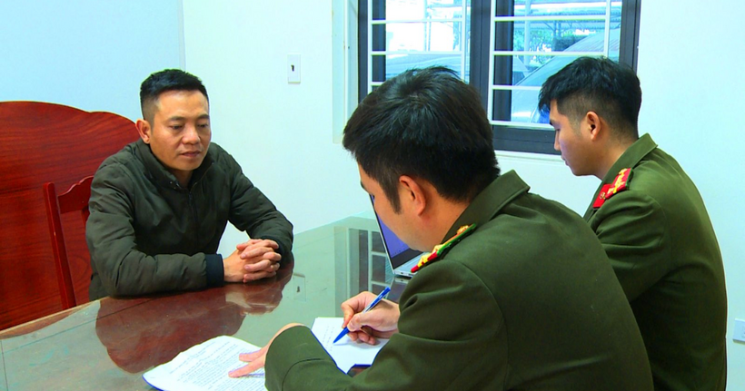 Hoàng Văn Toàn khai nhận tại cơ quan điều tra. ((Ảnh: Công an Thanh Hóa)