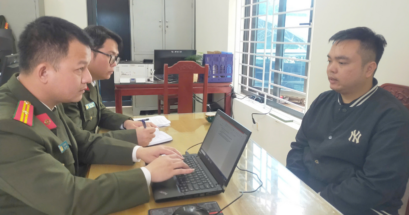 Lê Đình Tiến khai nhận tại cơ quan điều tra. (Ảnh: Công an Thanh Hóa)